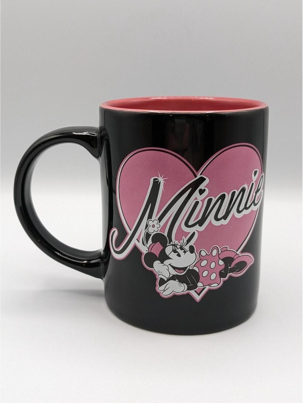 Minnie Mouse Mug: Black and Pink, Heart with Minnie Mouse, Jerry Leigh, Disney